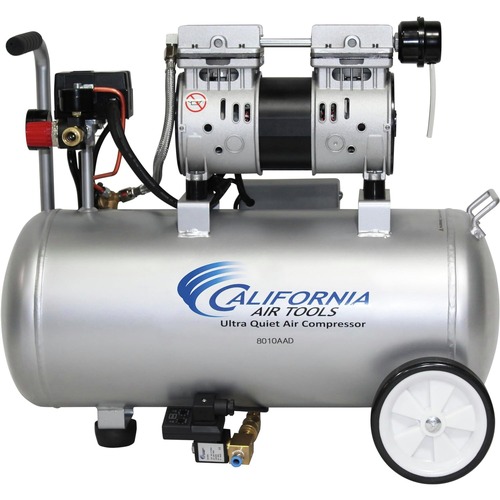 Air Compressors | California Air Tools CAT-8010AAD 1 HP 8 Gallon Aluminum Tank Oil-Free Ultra-Quiet Air Compressor with Automatic Drain Valve image number 0