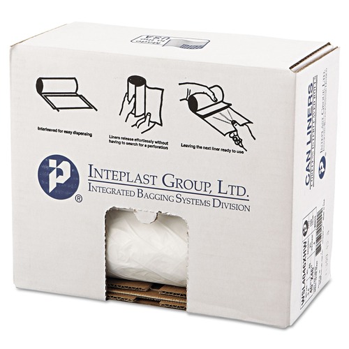 Cleaning & Janitorial Supplies | Inteplast Group WSL4046XHW 45 gal. 0.8 mil 40 in. x 46 in. Low-Density Commercial Can Liners - White (25 Bags/Roll, 4 Rolls/Carton) image number 0