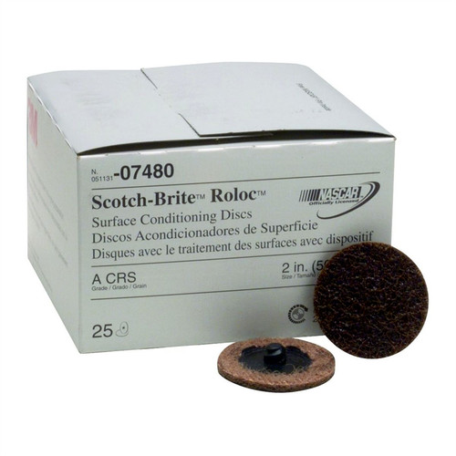 Body Repair Kits | 3M 7480 25-Piece Coarse 2 in. Scotch-Brite Roloc Surface Conditioning Disc Set image number 0