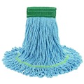 Tradesmen Day Sale | Boardwalk BWK502BLEA 5 in. Headband Super Loop Cotton/Synthetic Fiber Wet Mop Heads - Blue, Medium image number 2