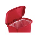 Trash & Waste Bins | Rubbermaid Commercial 1883564 Streamline 8-Gallon Front Step Style Resin Step-On Container - Red image number 3