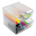 Office Jansan | Deflecto 350301 6 in. x 7.2 in. x 6 in. 4 Compartments 4 Drawers Stackable Plastic Cube Organizer - Clear image number 5