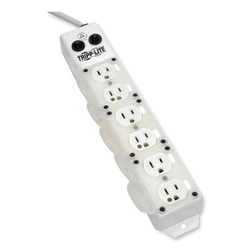 Tripp Lite 6 Outlets 15 ft. Cord Medical-Grade Power Strip for Patient-Care Vicinity - White