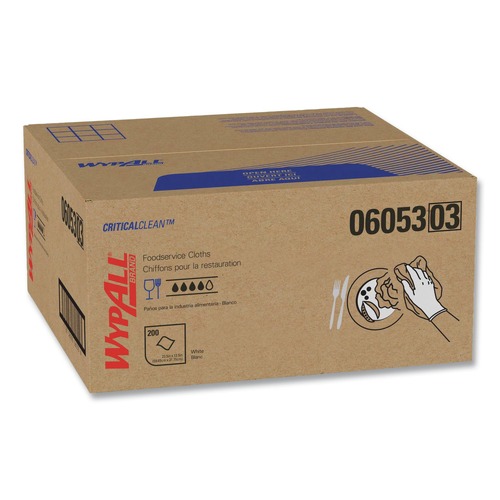 Cleaning & Janitorial Supplies | WypAll 06053 X50 23.5 in. x 12.5 in. 1/4 Fold Foodservice Towels - White (200/Carton) image number 0