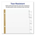 Office Jansan | Avery 11122 Big Tab 11 in. x 8.5 in. 5-Tab Double-Sided Gold Edge Reinforcing Insertable Dividers - Clear Tabs/White (1-Set) image number 5