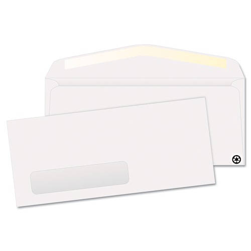 Envelopes & Mailers | Quality Park QUA21316 4.13 in. x 9.5 in. #10 Commercial Flap Gummed Closure Lower Left Address-Window Envelope - White (500/Box) image number 0