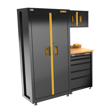 CABINETS | Dewalt DWST24201 4-Piece 63 in. Welded Storage Suite with 5-Drawer Base Cabinet and Wood Top