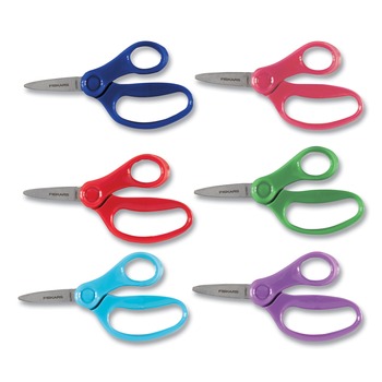 Fiskars 5 in. Long 1.75 in. Cut Length Pointed Tip Straight Handle Kids Scissors - Assorted