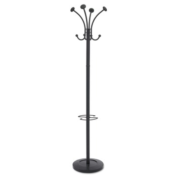 Alba 16w x 16d x 70.6h Viena 8-Knob Steel Coat Stand - Black