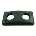 Trash & Waste Bins | Rubbermaid Commercial FG269288GRN 20.38 in. x 11.38 in. x 2.75 in. Lid for Slim Jim Bottle Recycling Container - Green image number 3