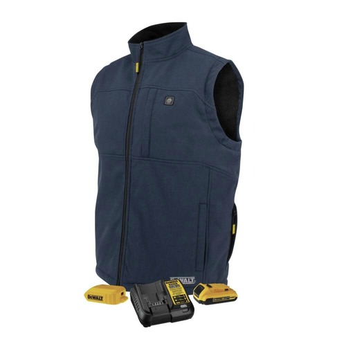 Heated Gear | Dewalt DCHV089D1-M Men's Heated Soft Shell Vest with Sherpa Lining - Medium, Navy image number 0