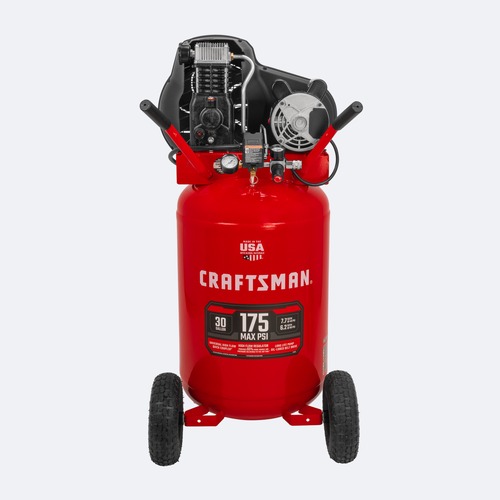 Air Compressors | Craftsman CMXECXM301.COM 15 Amp 2 HP 30 Gallon 175 PSI 6.2 SCFM @ 90 PSI Oil-Lubricated Portable Electric Vertical Corded Air Compressor image number 0