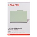 Office Jansan | Universal UNV10296 3-Divider 8-Section Legal Size Pressboard Classification Folders - Green (10/Box) image number 0