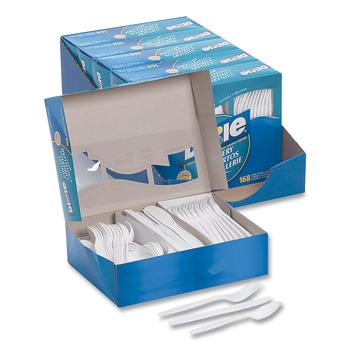 Dixie CM168 Tray with Plastic Forks/Knives/Spoons Combo Pack - White (1008/Carton)