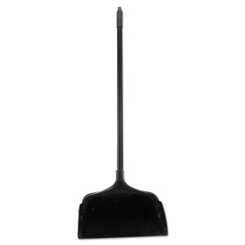 Rubbermaid Commercial 12.5 in. x 37 in. Lobby Pro Polypropylene with Vinyl Coat Upright Dustpan with Wheels - Black