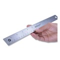 Rulers & Yardsticks | Westcott 10415 12 in. Standard/Metric Stainless Steel Office Ruler With Non Slip Cork Base image number 3