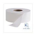 Cleaning & Janitorial Supplies | Boardwalk BWK410323 3.4 in. x 1000 ft. 2 Ply Jumbo Roll Bathroom Tissue - White (12/Carton) image number 3