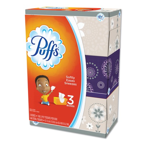 Cleaning & Janitorial Supplies | Puffs 87615 2-Ply Facial Tissue - White (8/Carton) image number 0