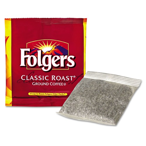  | Folgers 2550006546 0.6 oz. Classic Roast Ground Coffee Filter Packs (200/Carton) image number 0