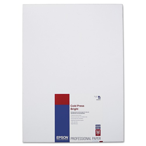  | Epson S042310 13 in. x 19 in. 21 mil Cold Press Bright Fine Art Paper - Textured Matte White image number 0