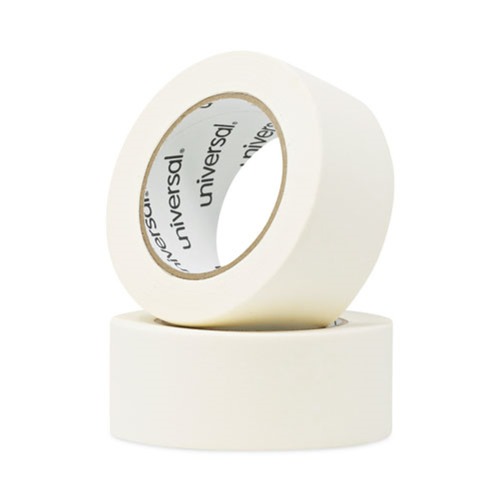  | Universal UNV51302 3 in. Core 48 mm x 54.8 mm General Purpose Masking Tape - Beige (2 Rolls/Pack) image number 0