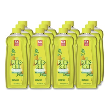 Pine-Sol 14 oz. Bottle Concentrated Multi-Surface Cleaner - Lemon Fresh Scent (12/Carton)