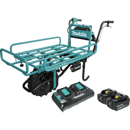 Hand Trucks | Makita XUC01PTX2 18V X2 (36V) LXT Brushless Lithium-Ion Cordless Power-Assisted Flat Dolly Kit with 2 Batteries (5 Ah) image number 0