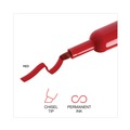 Office Jansan | Universal UNV07052 Broad Chisel Tip Permanent Marker - Red (1 Dozen) image number 4