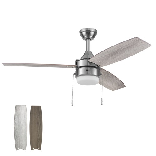 Ceiling Fans | Honeywell 51857-45 48 in. Pull Chain Ceiling Fan with Color Changing LED Light - Brushed Nickel image number 0
