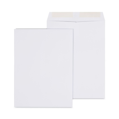 Office Jansan | Universal UNV40100 #10-1/2 Square Flap 9 in. x 12 in. Self-Adhesive Closure Peel Seal Strip Catalog Envelope - White (100/Box) image number 0