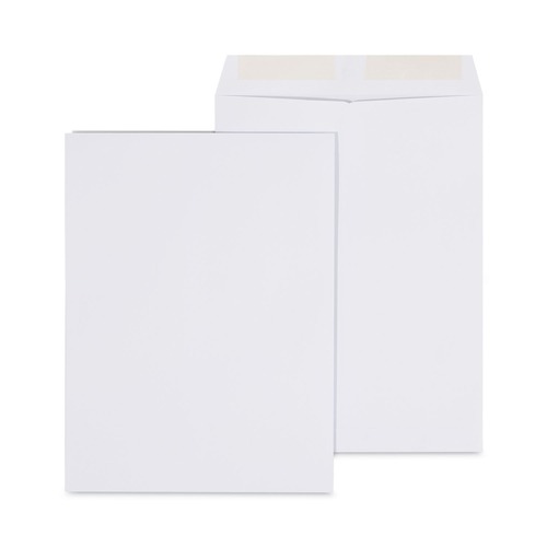 Mothers Day Sale! Save an Extra 10% off your order | Universal UNV40100 #10-1/2 Square Flap 9 in. x 12 in. Self-Adhesive Closure Peel Seal Strip Catalog Envelope - White (100/Box) image number 0