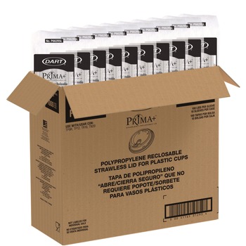 Dart Prima Strawless Plastic Lids Fits 9 oz. to 20 oz. Cold Cups - Clear (1000/Carton)