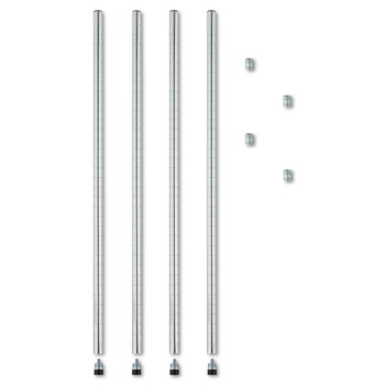 Alera ALESW59PO36SR 4/Pack 36 in. Stackable Posts for Wire Shelving - Silver