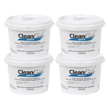 Wexford Labs 3130B400DCT 1-Ply 8 x 5.5 CleanCide Disinfecting Wipes - Fresh Scent/White (4/Carton)