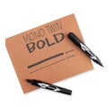 Permanent Markers | Tombow 56646 Mono Twin Fine/Broad Tips Bold Permanent Marker - Black (10/Box) image number 4