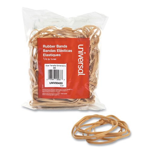 Customer Appreciation Sale - Save up to $60 off | Universal UNV00433 Size 33 .04 in. Gauge Rubber Bands - Beige (160/Pack) image number 0
