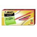 Office Jansan | BIC GSM11 RED Round Stic Xtra Life Medium 1 mm. Stick Ballpoint Pen - Red Ink/Translucent Red Barrel (1-Dozen) image number 1