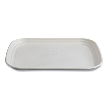 Eco-Products EP-SCTR1317NFA 13 x 17 Regalia Sugarcane Servingware Platter - White (100/Carton)