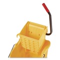 Mop Buckets | Rubbermaid Commercial FG748000YEL WaveBrake 2.0 26 qt. Side-Press Plastic Bucket/Wringer Combos - Yellow image number 5