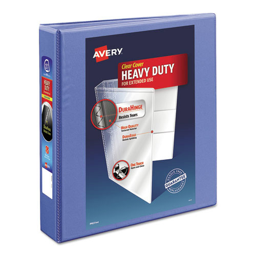  | Avery 17553 Heavy Duty 11 in. x 8.5 in. DuraHinge 3 Ring 1.5 in. Capacity View Binder with One Touch EZD Rings - Periwinkle image number 0