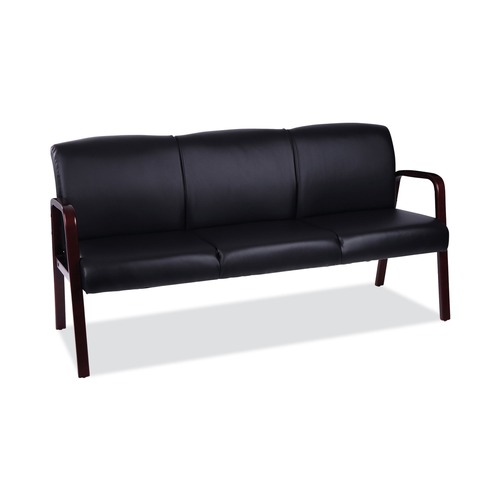 | Alera ALERL2319M Reception Lounge WL Series 65.13 in. x 26.13 in. x 33 in. 3-Seat Sofa - Black image number 0