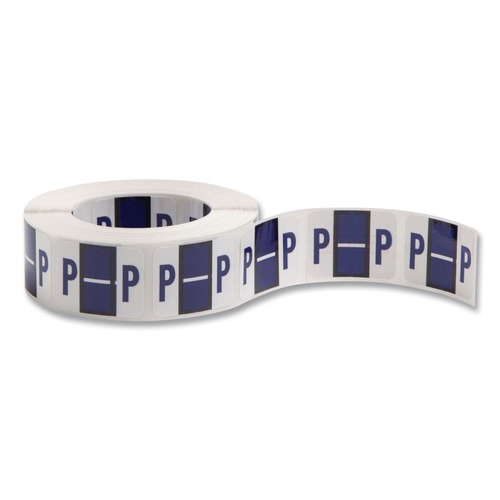 Smead 1 in. x 1.25 in. "P" End Tab Filing Label - White/Violet (500/Roll)