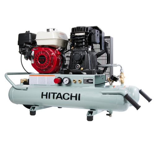 Portable Air Compressors | Factory Reconditioned Hitachi EC2610E 5.5 HP 8 Gallon Oil-Free Wheelbarrow Air Compressor image number 0