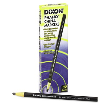 Dixon Thin Lead China Marker - Black (1-Dozen)