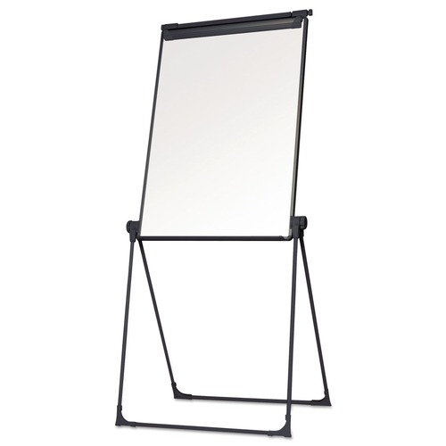 Easels | MasterVision EA14000583MV 28.5 in. x 37.5 in. Folds-to-a-Table Melamine Easel - White Surface/Black Steel Frame image number 0