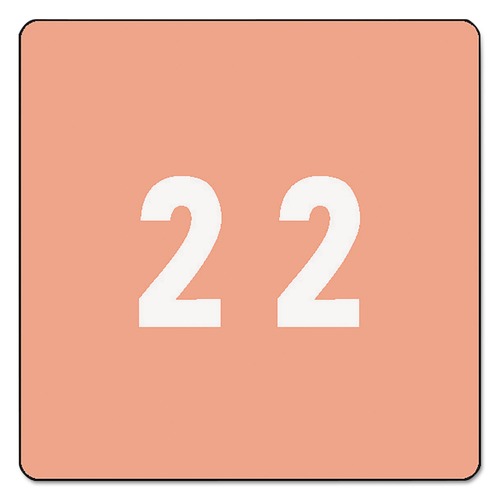 Labels | Smead 67422 1.5 in. x 1.5 in. 2 Numerical End Tab File Folder Labels - Pink (1-Roll) image number 0
