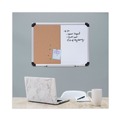 White Boards | Universal UNV43742 24 in. x 18 in. Melamine Cork/Dry Erase Board - Tan/White Surface, Aluminum/Plastic Frame image number 6