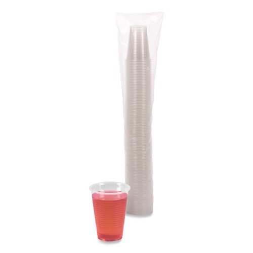 Office Jansan | Boardwalk BWKTRANSCUP9CT 9 oz. Polypropylene Plastic Cold Cups - Translucent (100 Cups/Sleeve, 25 Sleeves/Carton) image number 0
