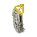 Mops | Boardwalk BWK620 60 in. Quick Change Side-Latch Plastic Mop Head Aluminum Handle - Yellow image number 4