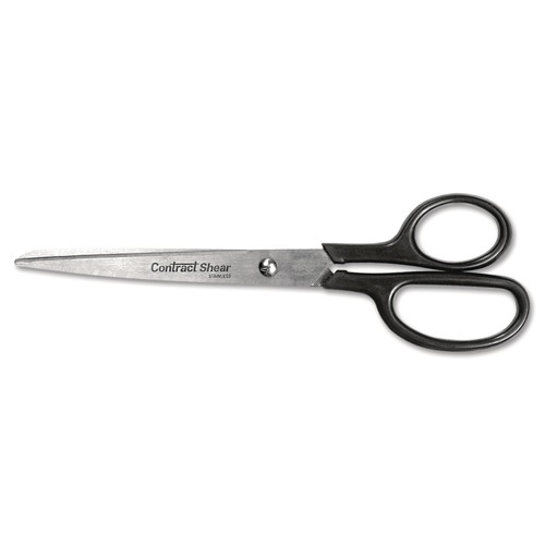 Westcott 8 in. Long 3 in. Cut Length Straight Contract Scissors - Straight Black Handle
